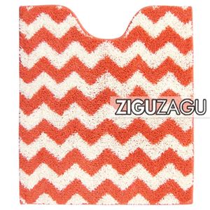 オカトー トイレマット 足元マット ZIGUZAGU ロング オレンジ