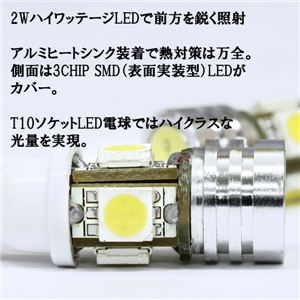 T10�ōŋ��N���X�̖��邳�I2W+3CHIPSMD X4 T10�E�F�b�W�� �� 2�Z�b�g�摜���̂P�X�V��