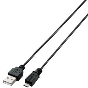 【訳あり・在庫処分】ELECOM（エレコム） スマートフォン用充電/データ転送/極細/Micro-USB(A-MicroB)ケーブル/ブラック/0.15m U2C-AMBX05BK