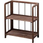 収納棚(フォールディングシェルフ2L) 木製 2段 幅50cm LFS-362BR ブラウン 
