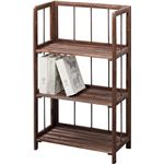 収納棚(フォールディングシェルフ3L) 木製 3段 幅50cm LFS-363BR ブラウン