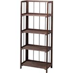 収納棚(フォールディングシェルフ4L) 木製 4段 幅50cm LFS-364BR ブラウン 