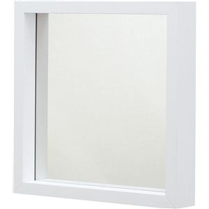 ミラーS 正方形 (小) 飛散防止フィルム加工 ［インテリア家具］ MU-033WH ホワイト(白)