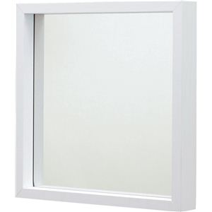 ミラーL 正方形 (大) 飛散防止フィルム加工 ［インテリア家具］ MU-034WH ホワイト(白)