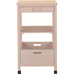 スリムワゴン 幅48cm 木製 引き出し/キャスター付き NET-486WH ホワイト(白)