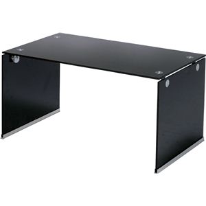ローテーブル/強化ガラステーブルS 長方形 ガラス天板 ［リビング家具］ PT-28BK ブラック(黒)