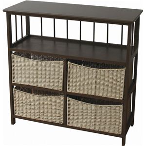 ワイドチェスト/タンス(ペーパーロープチェスト) 木製(桐) WCK-385BR ブラウン 【完成品】