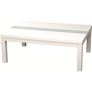 リビングこたつテーブル 【ratio】レシオ 長方形(105cm×75cm) 木製/強化ガラス製 1050WH ホワイト(白)