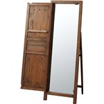 スタンドミラー(ドアミラー) ソーレ 全身姿見鏡 高さ134cm 木製 TSM-13BR ブラウン
