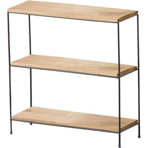 オープンラック 木製/アイアン 幅34.5cm×奥行12cm×高さ30cm AKB-403BR ブラウン