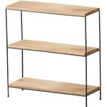 オープンラック 木製/アイアン 幅34.5cm×奥行12cm×高さ30cm AKB-403BR ブラウン
