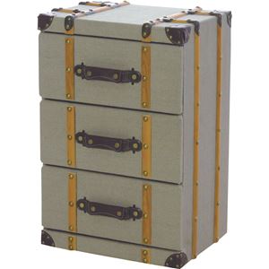 デザインチェスト/タンス 3段 木製(籐) 幅42cm×奥行33cm×高さ61cm IW-708