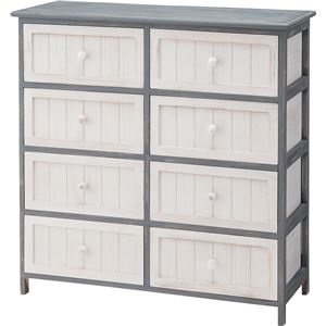 ワイドチェスト/タンス 【Fick】フィック 4段 木製(桐) MIP-422BL ブルー(青) 【完成品】