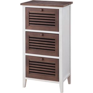 チェスト/タンス 【Bessie】ベシー 3段 木製(桐) MIP-482BR ブラウン 【完成品】