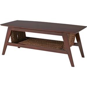 センターテーブル【エルヴィ】 木製(天然木) 棚収納付き NRT-424【完成品】