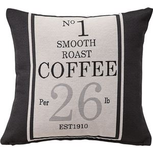 プリントクッション コーヒー袋柄 正方形 45cm×45cm コットン (綿)入り ［インテリア雑貨］ TTC-104