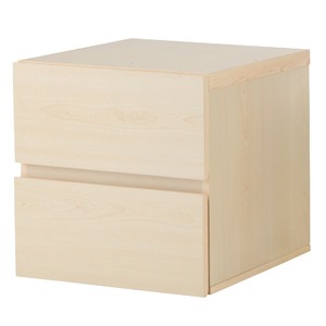 ユニットBOXラック (コンビネーションラック) 2段 引き出し付き 幅39cm×高さ39cm UNB-2SD1NA ナチュラル