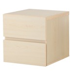 ユニットBOXラック (コンビネーションラック) 2段 引き出し付き 幅39cm×高さ39cm UNB-2SD1NA ナチュラル