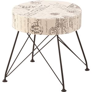 ロースツール スチール/コットン/麻 高さ36cm KGI-110BEベージュ
