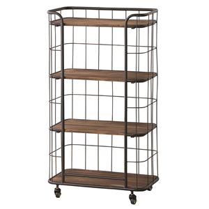 収納棚(シェルフ) 木製/スチール 4段 幅60cm IW-995