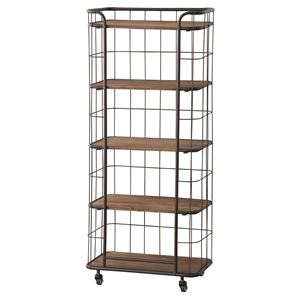 収納棚(シェルフ) 木製/スチール 5段 幅60cm IW-996