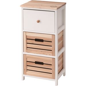 チェスト/タンス スノッフ 3段 木製(桐/杉) 幅33cm×奥行27cm×高さ65cm MIP-551WH ホワイト(白)
