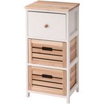 チェスト/タンス スノッフ 3段 木製(桐/杉) 幅33cm×奥行27cm×高さ65cm MIP-551WH ホワイト(白)