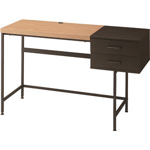 ディフ デスク (収納棚付きデスク) スチール 幅120cm×奥行50cm×高さ72cm PT-902BK ブラック (黒)