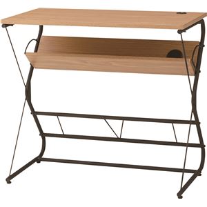 ハック デスク(棚収納付きデスク) スチール 幅80cm×奥行45cm×高さ72cm PT-901BK ブラック (黒)