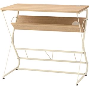 ハック  デスク(棚収納付きデスク)  スチール  幅80cm×奥行45cm×高さ72cm   PT-901WH  ホワイト(白)