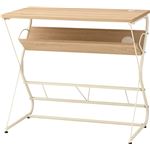 ハック  デスク(棚収納付きデスク)  スチール  幅80cm×奥行45cm×高さ72cm   PT-901WH  ホワイト(白)