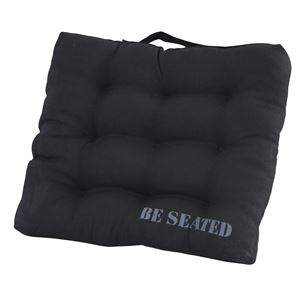 シートクッション コットン (綿)製 35cm×35cm LFS-296BK ブラック (黒)