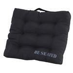 シートクッション コットン (綿)製 35cm×35cm LFS-296BK ブラック (黒)