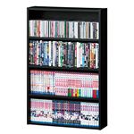 コミック収納棚(本棚) 【4段】 幅60cm 小型サイズ ブラック(黒) 【組立】