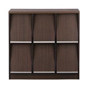 ディスプレイラック/マガジンラック 【横型】 幅87.5cm×奥行40cm ブラウン 【組立】