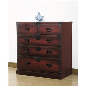 民芸調タンス/引出箪笥 木製(桐) 幅67cm 【完成品】