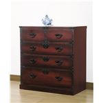 民芸調タンス/引出箪笥 木製(桐) 幅67cm 【完成品】