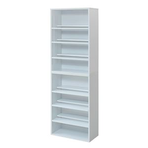 1cmピッチ2枚棚書棚 幅60 （2個組） FAP-0002-WH