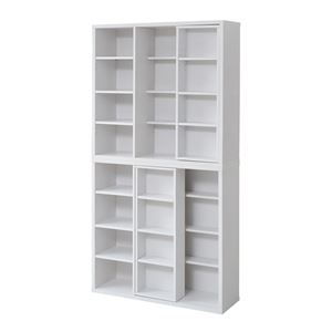 スライド書棚シングル2個組み SGT-0043-WH