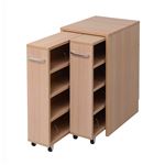 1cmピッチ隙間収納 収納BOX ロータイプ D44.5用 2連セット YHK-0208SET2-NA 〔すきま収納〕