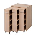 1cmピッチ隙間収納 収納BOX ロータイプ D44.5用 3連セット YHK-0208SET3-NA 〔すきま収納〕