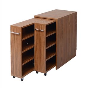 1cmピッチ隙間収納 収納BOX ロータイプ D59.5用 2連セット YHK-0209SET2-LBR 〔すきま収納〕