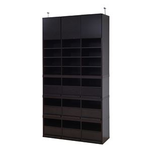 ディスプレイラック CDフラップ3列 3個組 上置きセット bdc-123fullset-db