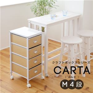 クラフトボックスシリーズ CARTA M4段 収納ボックス NOR-0002-WHNA