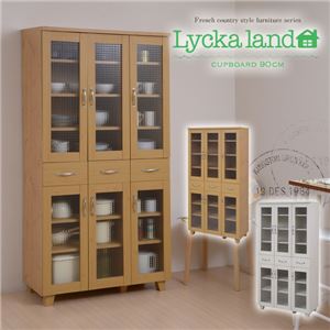 Lycka land 食器棚 90cm幅 FLL-0012-NA ナチュラル