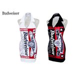 Budweiser バドガールＶネック襟付ワンピース ブラック Lサイズ