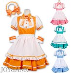 [8mm]ときめきメイドワンピース★フレッシュカラー8color【コスプレ】ブルーMサイズ