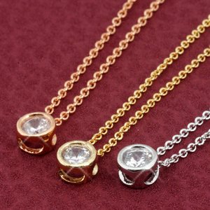 キュービックジルコニアワンポイントネックレス/ペンダント/ゴールドメッキ