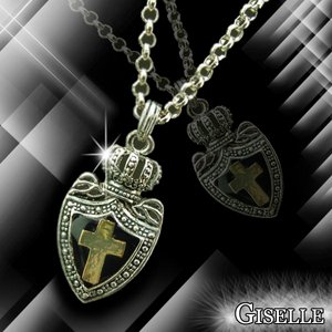 CrownShield-CrossGD★ユニセックスデザインネックレス★男女兼用☆