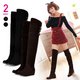 シークレットヒール・ベルベットニーハイブーツ/茶36画像最小１